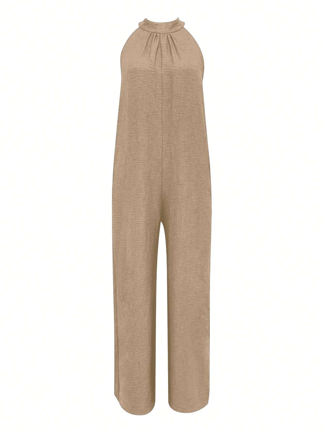 Sleeveless Halter Ruffled Young Women's Jumpsuit - D&A
