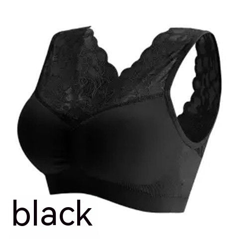 Fashion Back Lace Bra Underwear Women Black - D&A