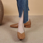 Square Toe Granny Shoes Flat Low-cut Shoes Casual All-matching - D&A