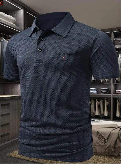 Men's Printed Short-sleeved Lapel Shirt Polo Color11 - D&A