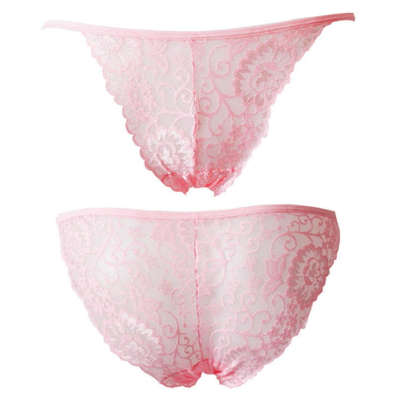 Sexy Underwear Women Lace Women's Underwear Briefs Briefs Pink One size - D&A