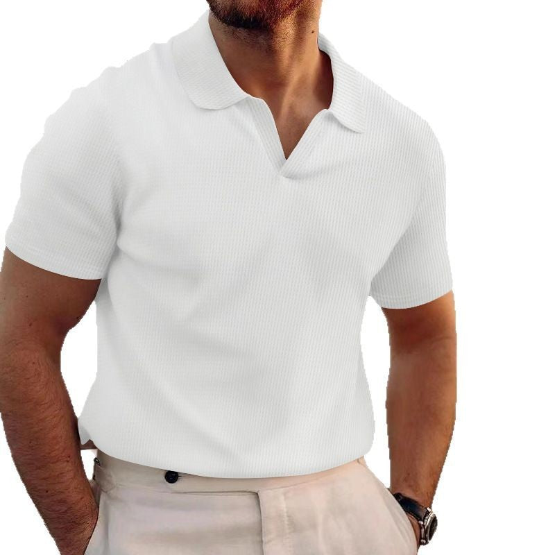 Men's Summer Lapels T-shirt Heavy Waffle - D&A