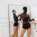 Mesh Jumpsuit Clothing Women's Overall Long Sleeve Exercise Clothing