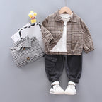 Baby boy long sleeve plaid suit - D&A