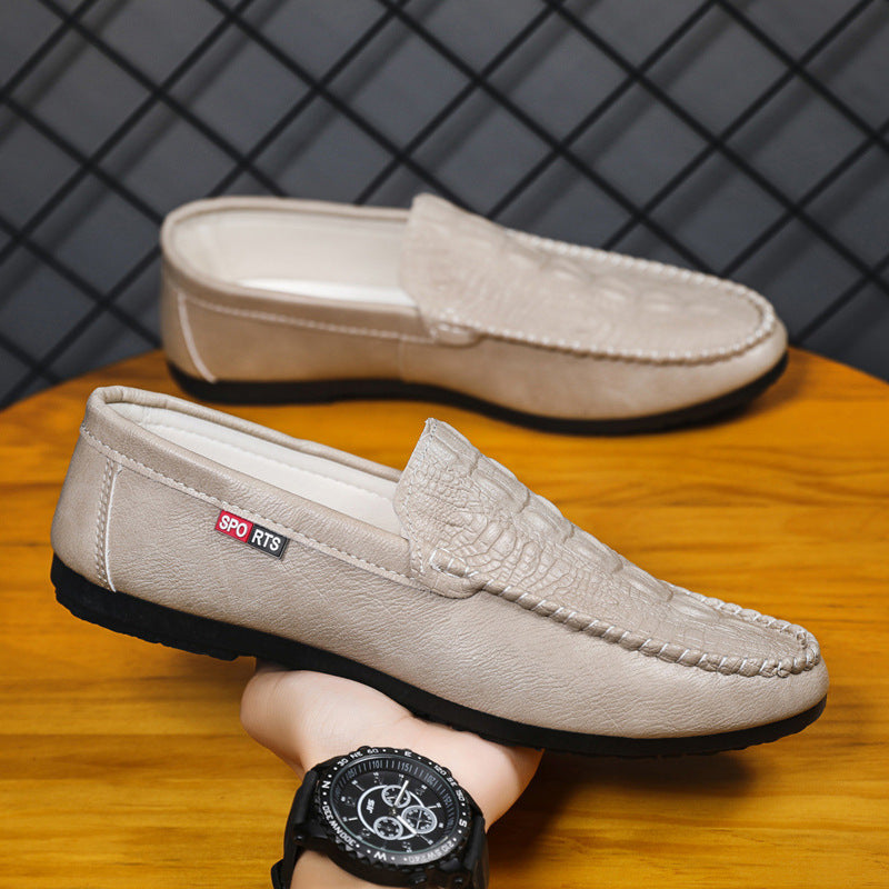 New Slip-on Casual Pattern Gommino Men D852 Beige - D&A