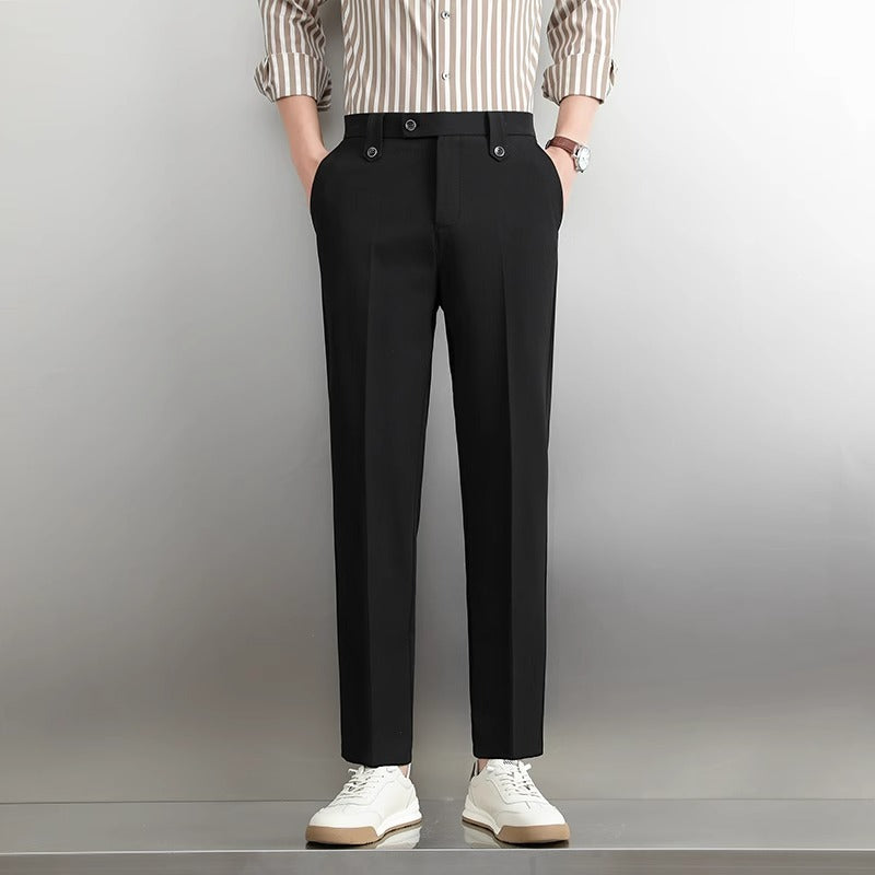 Simple Suit Pants Men's Loose Straight Business Trousers - D&A