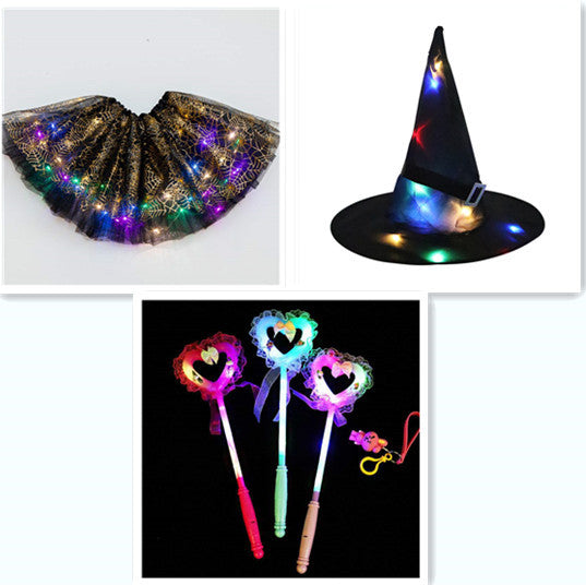 Magical & Luminous LED Princess Halloween Tutu Skirt Sequins Shiny Skirt Set2 - D&A
