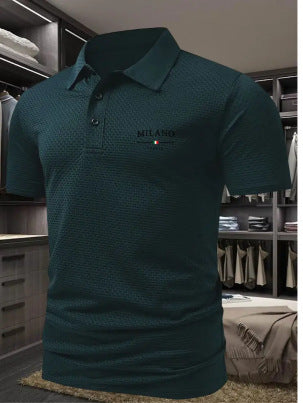 Men's Printed Short-sleeved Lapel Shirt Polo Color06 - D&A