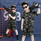 Boys summer short sleeve camouflage clothing - D&A