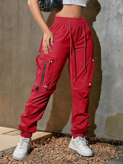 Overalls Summer American Sports Pants Red - D&A
