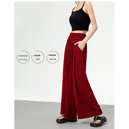 Texture Ice Silk Wide-leg Pants - D&A