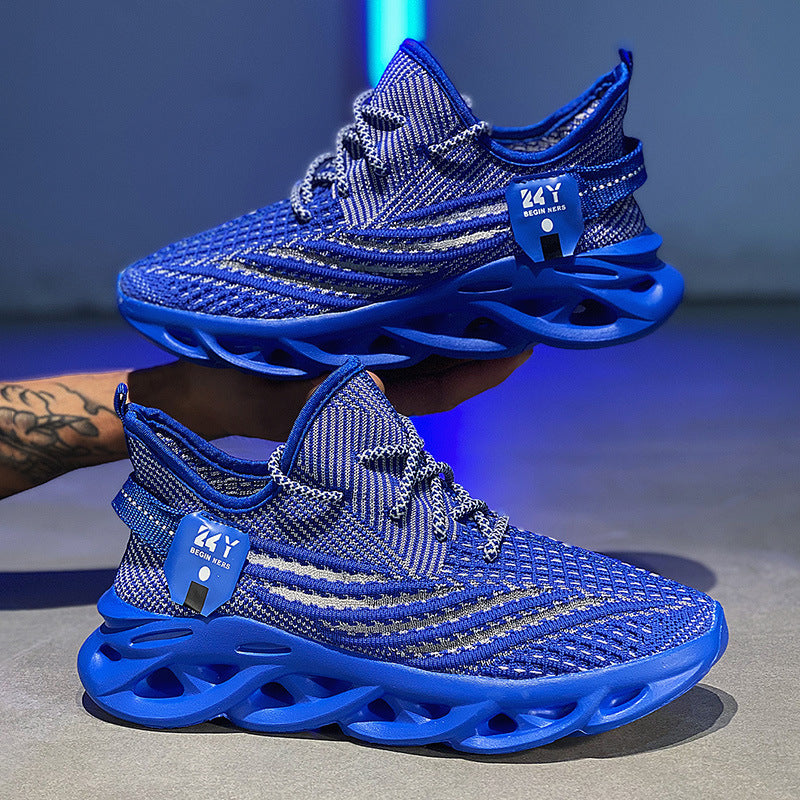 Flyknit Breathable Casual Sneaker Men's Mesh Surface Platform Running Shoes - D&A