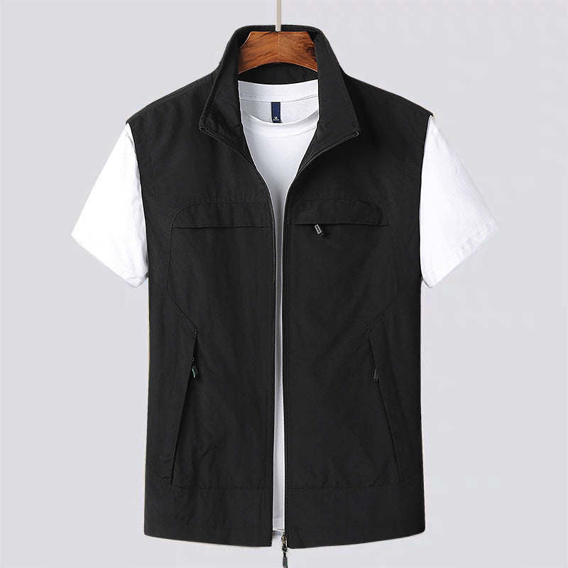 Multi-pocket Quick-drying Waterproof Casual Vest Vest Black - D&A