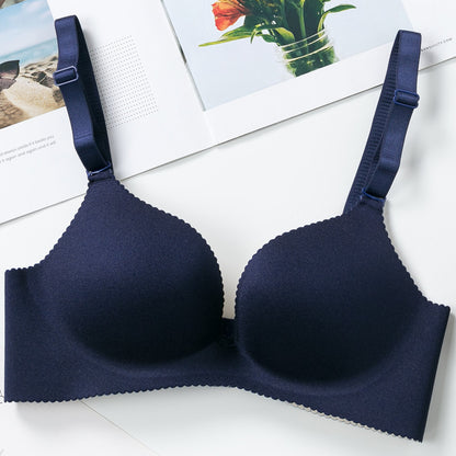 Women's Bra Girls' Sports Bra Without Steel Ring Dark Blue - D&A