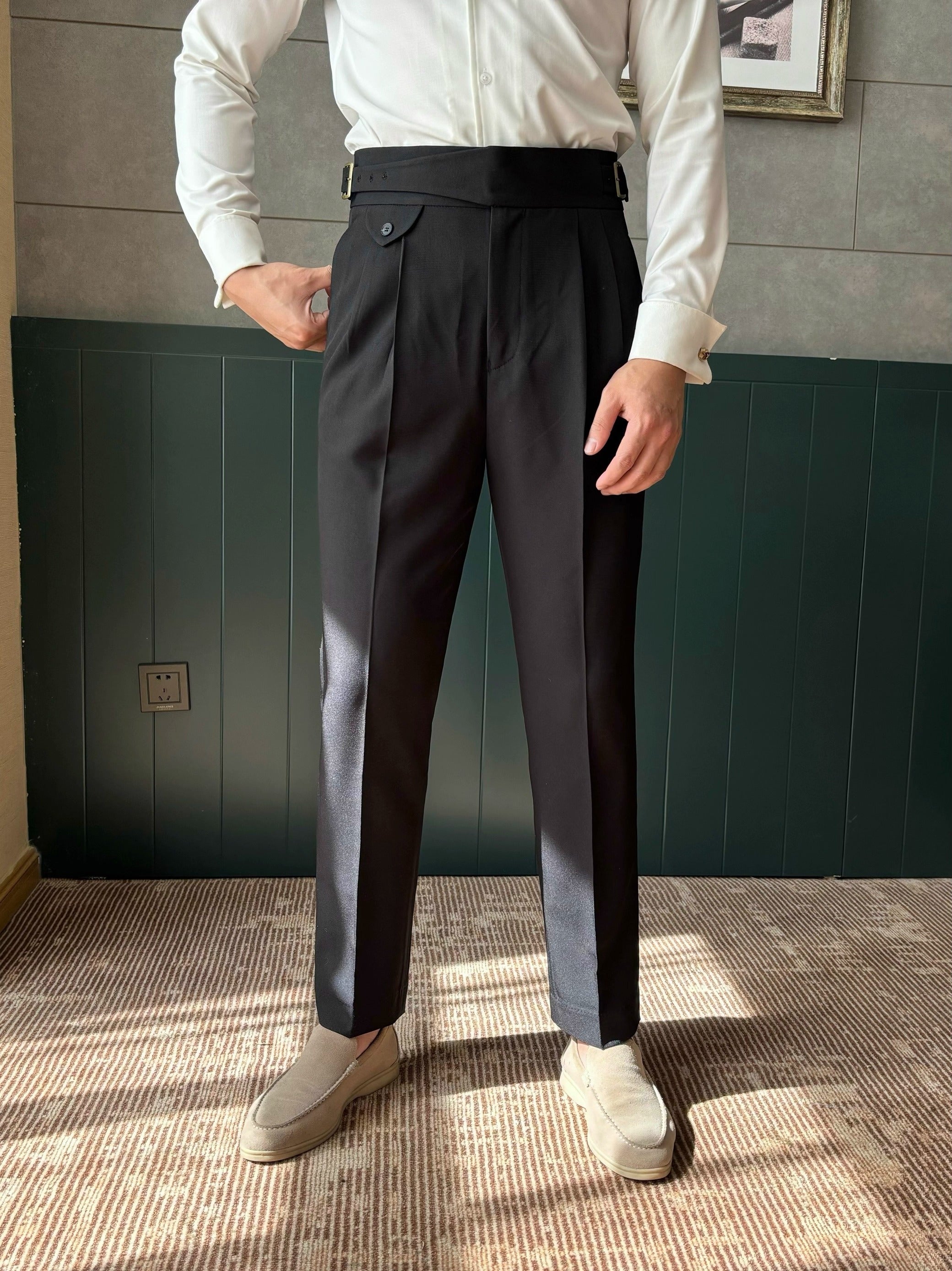 High Waist Gurkha Trousers Grey - D&A