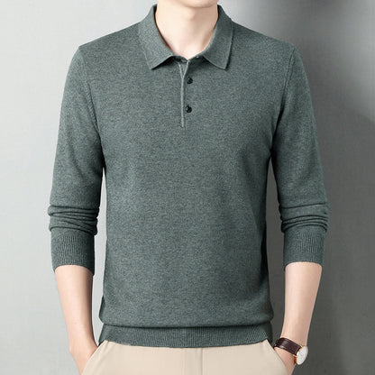 Winter Wool Lapel Long Sleeve Men Pea Green - D&A