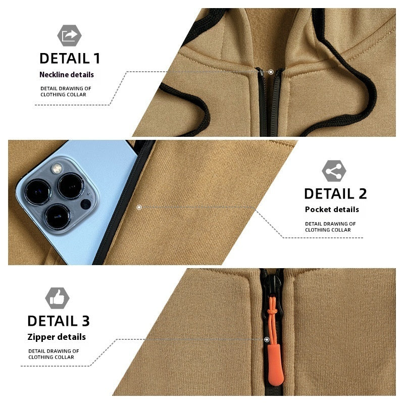 Men's Casual Multi-zipper Arm Pocket Sweatshirt - D&A