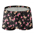 Printed Milk Silk Comfortable Breathable Multi-color Rose Boxers - D&A