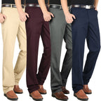 Men's Casual Elastic Cotton High Waisted Loose Pants - D&A