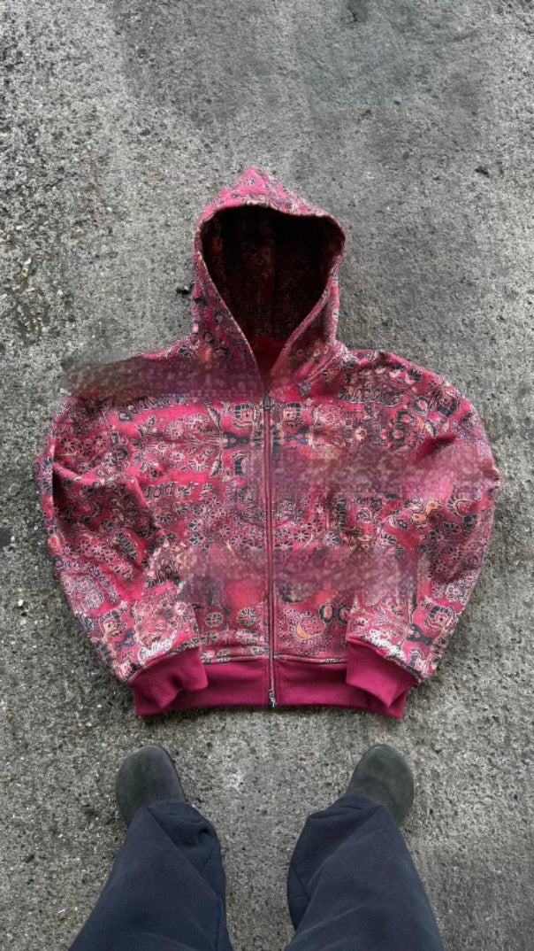 Hooded Loose Zip Hooded Coat - D&A