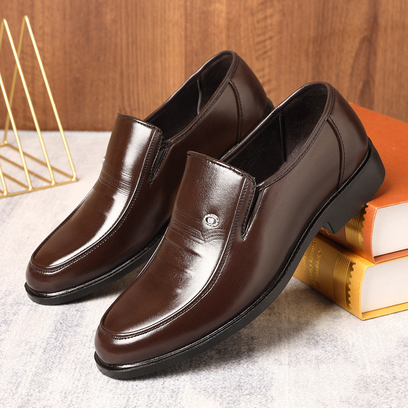 Men's Plus Size Casual Leather Shoes Brown - D&A
