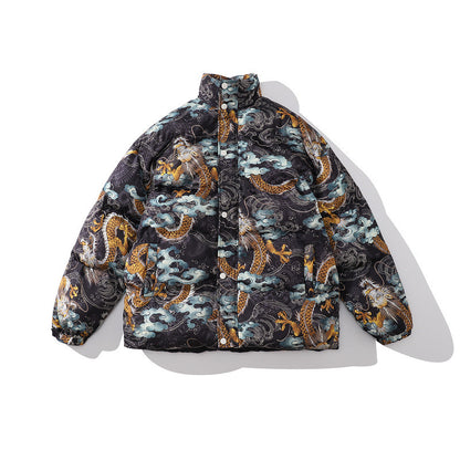 Color-blocking Thick Bread Clothes Loose Cotton-padded Jackets For Men And Women G - D&A
