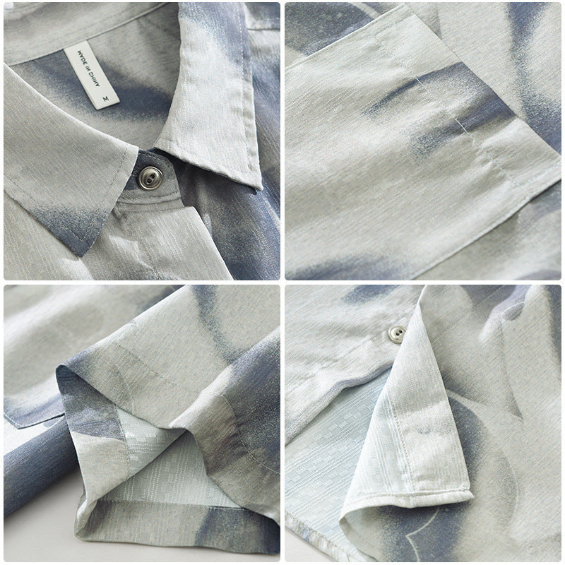 Japanese Trendy Printed Short Sleeve Shirt - D&A