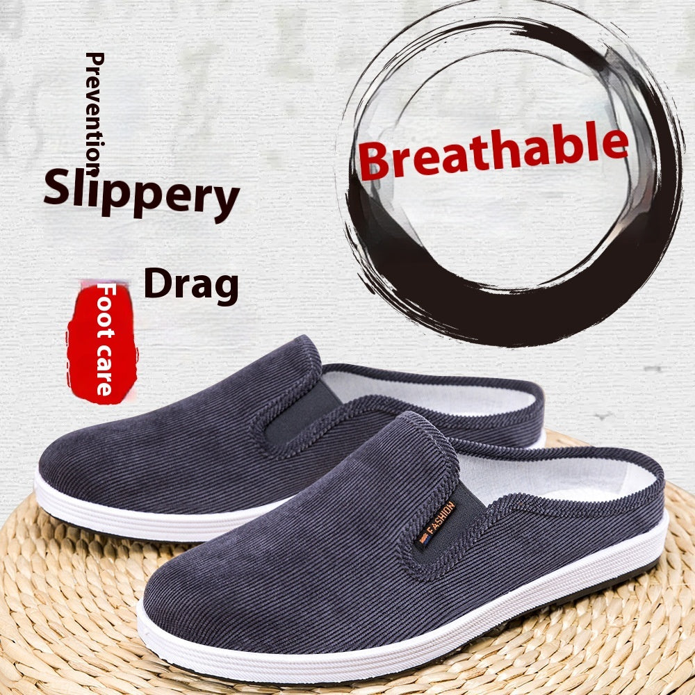 Casual Breathable All-match Sneakers Slip-on Heel-free Half Support Non-slip Men's Shoes - D&A