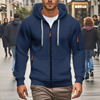 Zipper Hooded Sweatshirt Men's Sports Casual Cardigan Coat - D&A
