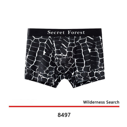 Men's Cool Thin Loose Fashion Personality Boxer Shorts Black - D&A