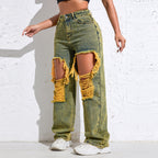 Shascullfites Baggy Jeans Women New American Loose Wide-leg Pants Old Straight Leg Trousers - D&A
