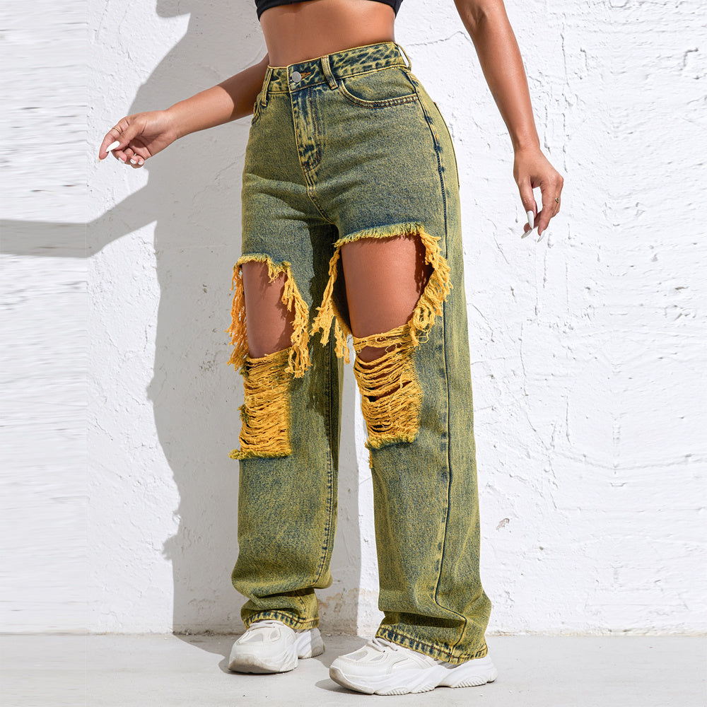 Shascullfites Baggy Jeans Women New American Loose Wide-leg Pants Old Straight Leg Trousers - D&A