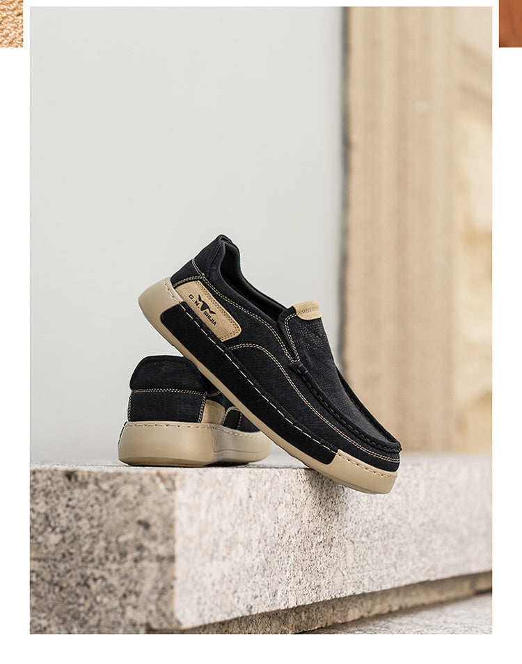 Casual Men's Shoes Lightweight Soft Sole Slip-on Dad Shoes - D&A