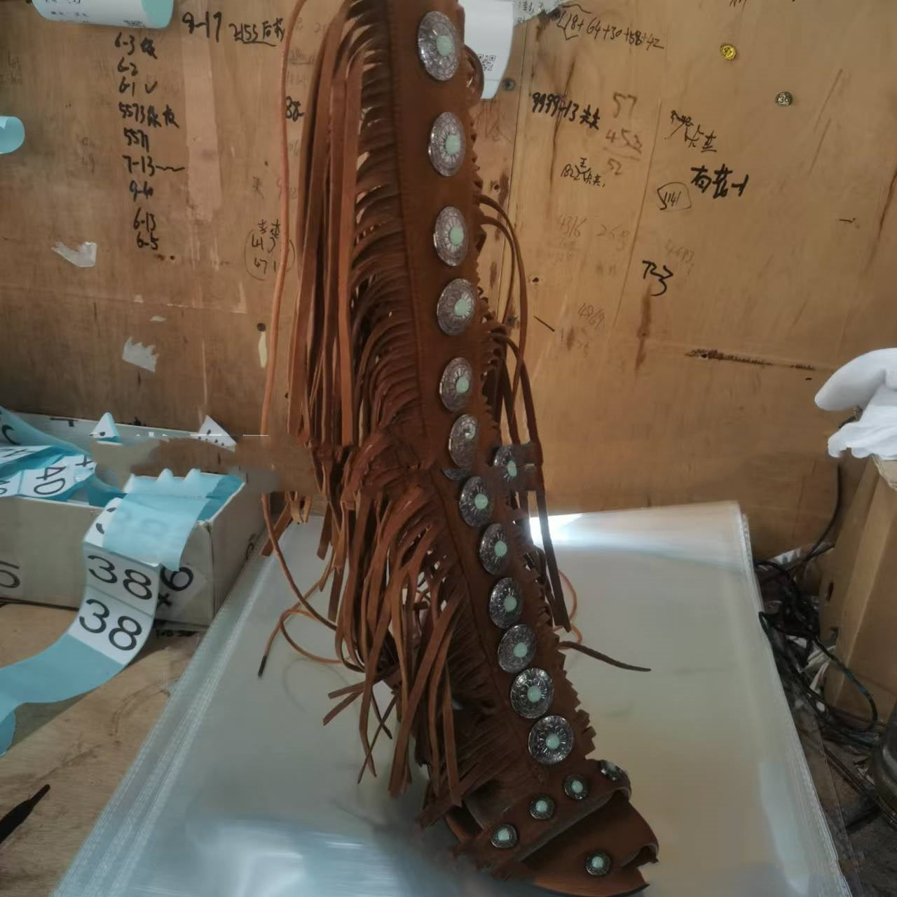 European And American Flowing Comb Beauty High Heel Sandal Boots Strap Plus Size - D&A