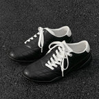 Oblique Lace-up Flat Retro Sports Casual Shoes - D&A