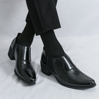Fashion Men's Business Formal Platform Height Increasing Leather Shoes - D&A