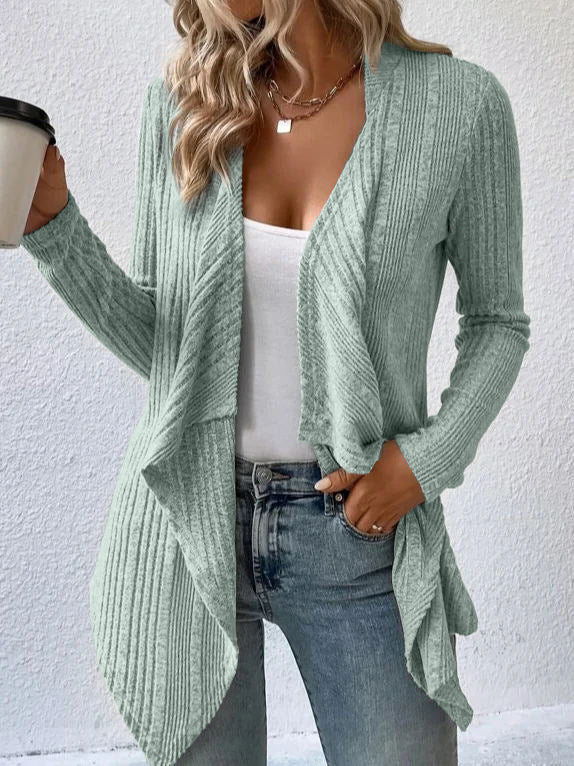 Cardigan Long Sleeve Sweater Casual Women's Clothing Light Green - D&A