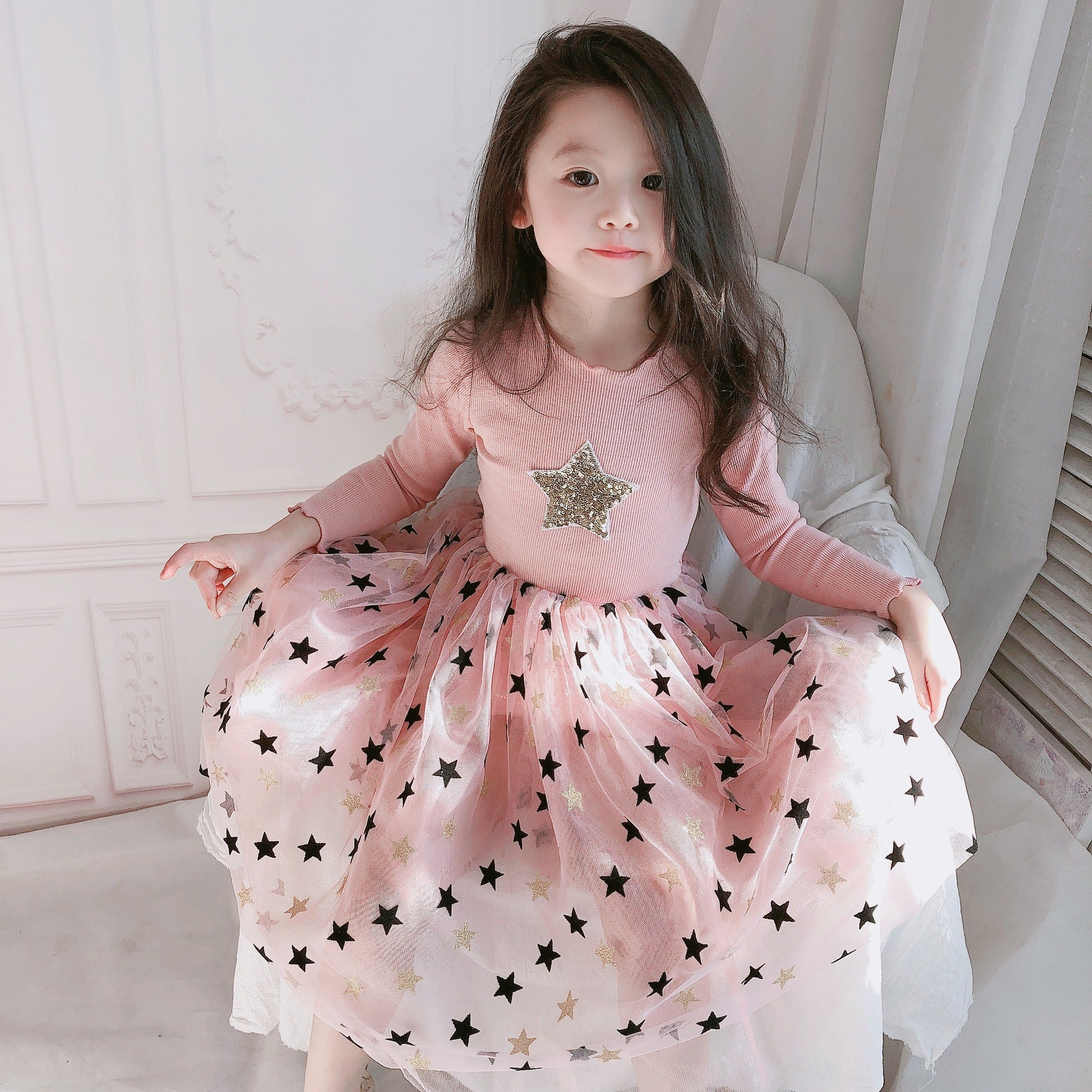 Girls' dresses 01Pink Star - D&A