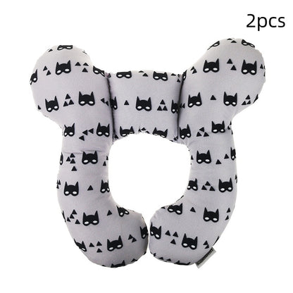 Infant Pillow Baby Bed U-Shaped Safety Seat Neck Guard Fixed Stereotyped Stroller Pillow Mask 2pcs OPP - D&A