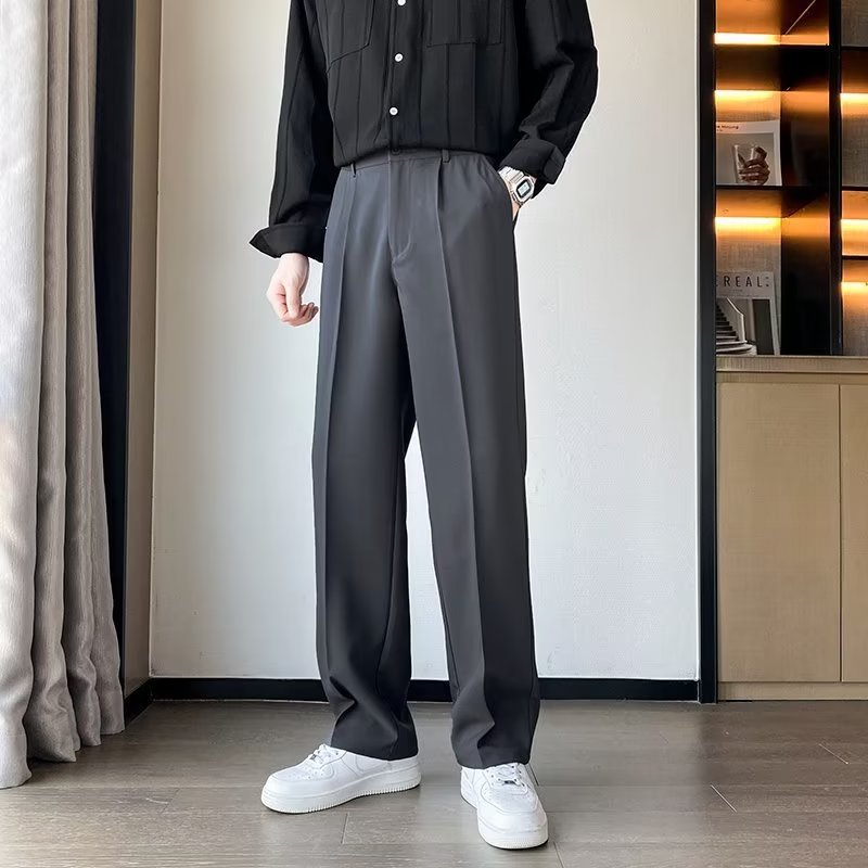 High-grade Black Weila Anti-wrinkle Suit Pants Dark Gray - D&A