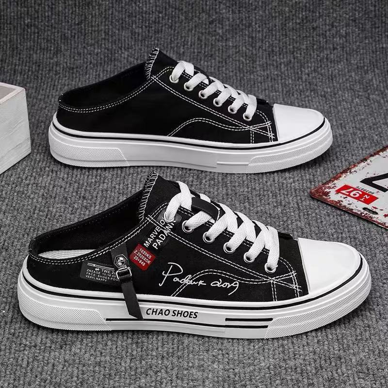 Canvas Men's Breathable Versatile Slip-on Lofter Heel-free Sports Casual Shoes - D&A