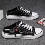 Canvas Men's Breathable Versatile Slip-on Lofter Heel-free Sports Casual Shoes - D&A