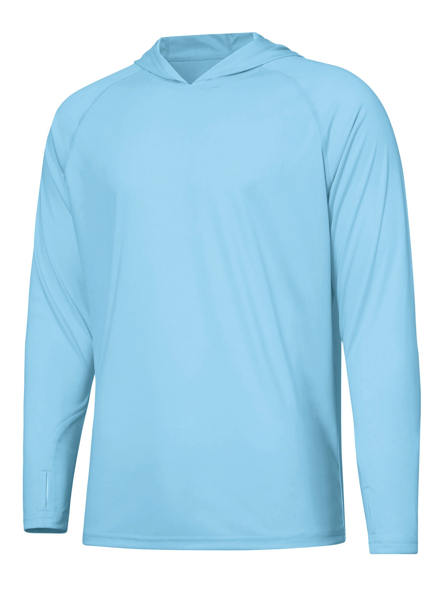 Outdoor UV-proof Fishing Long Sleeve Hooded Thin Top Protection Sky Blue - D&A
