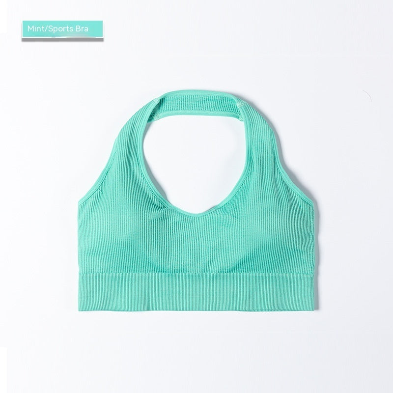 Bra European And American Sports Fitness Yoga Sports Bra Mint - D&A