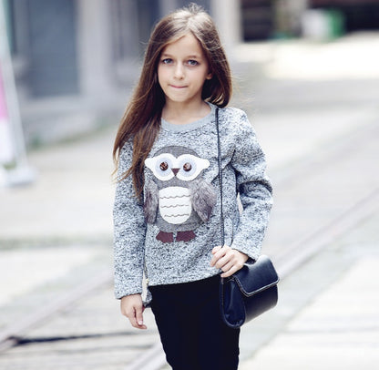 Jacket Coat for Girls Boy Sweatshirts Sweater for Girls Children's Girl Coats Cartoon Owl Clothes for Autumn Winter Fleece Lined - D&A