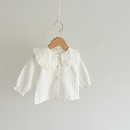 Baby Girl's Loose Adjustable Suspender Romper White Top - D&A