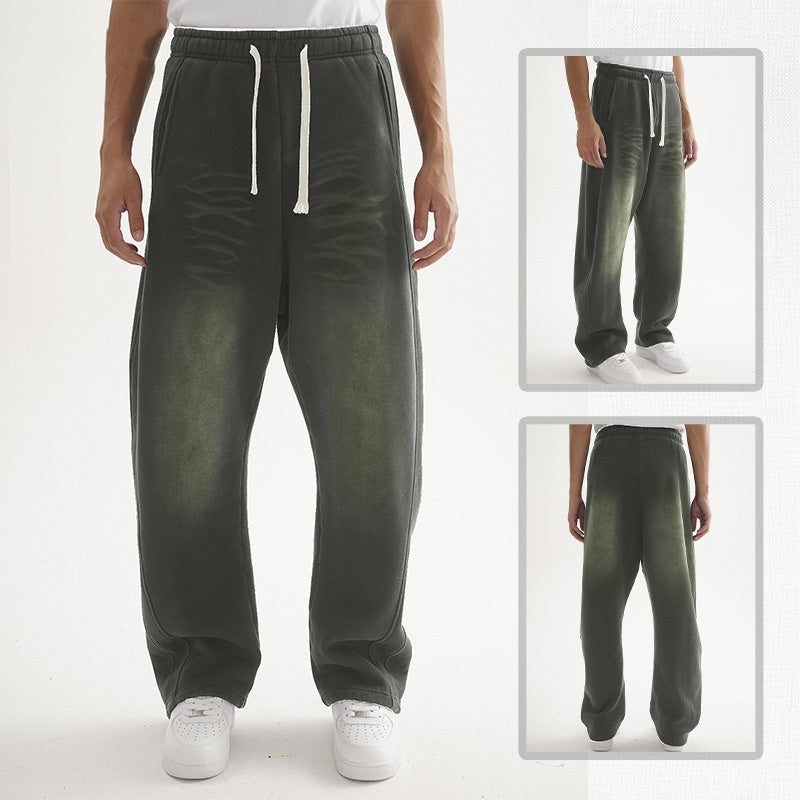 Men's Retro Distressed Machete Sweatpants Loose Casual Pants - D&A