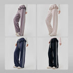 Loose Sports Pants Casual Women's Flounced Design Ballet Style Fashionable Side Stripes - D&A