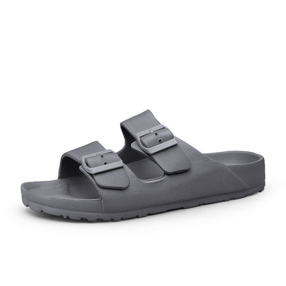 Men's Casual Soft Bottom Outdoor Boken Sandals Gray - D&A