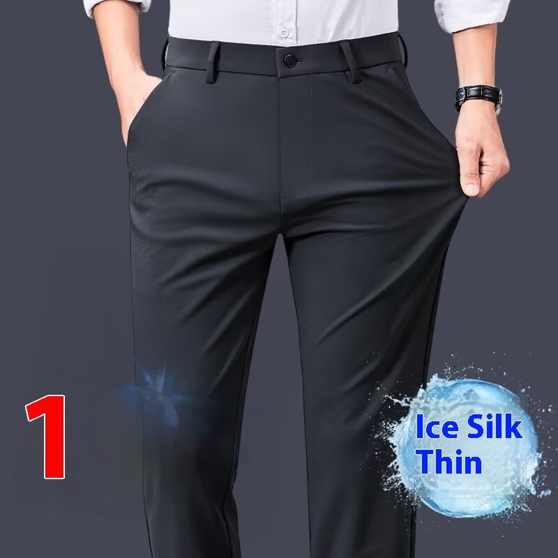 Men's Business Casual Trousers Spring And Summer Drape X11 Dark Gray - D&A